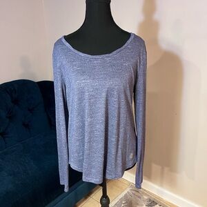 Heathered Blue Athletic Long Sleeve Top